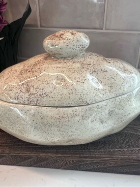 Ceramic Potato Lidded Dish, Potato Serving Dish
